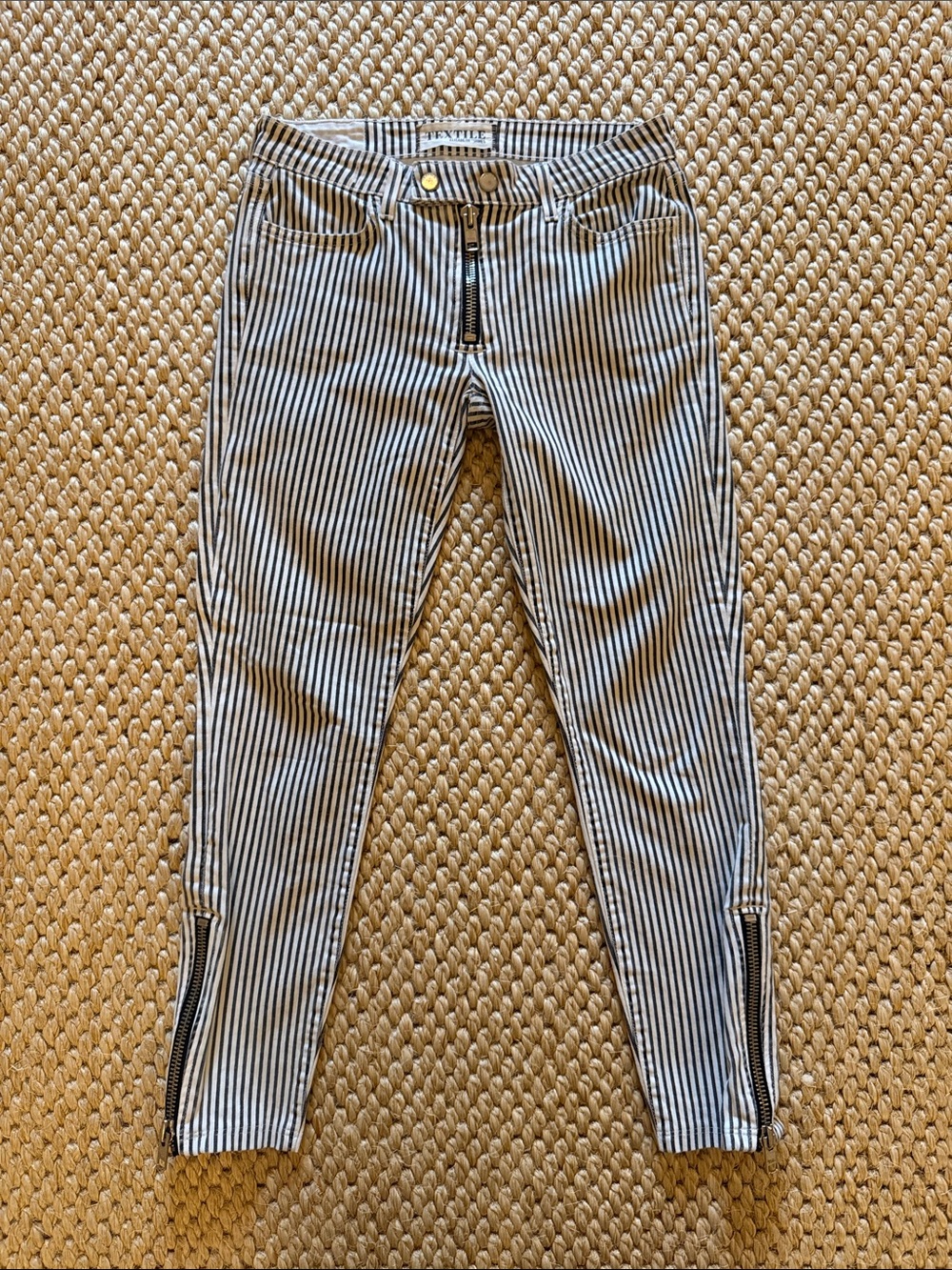 Elizabeth and James “Cooper” Striped Cropped Jeans With Brit Punk Vibe